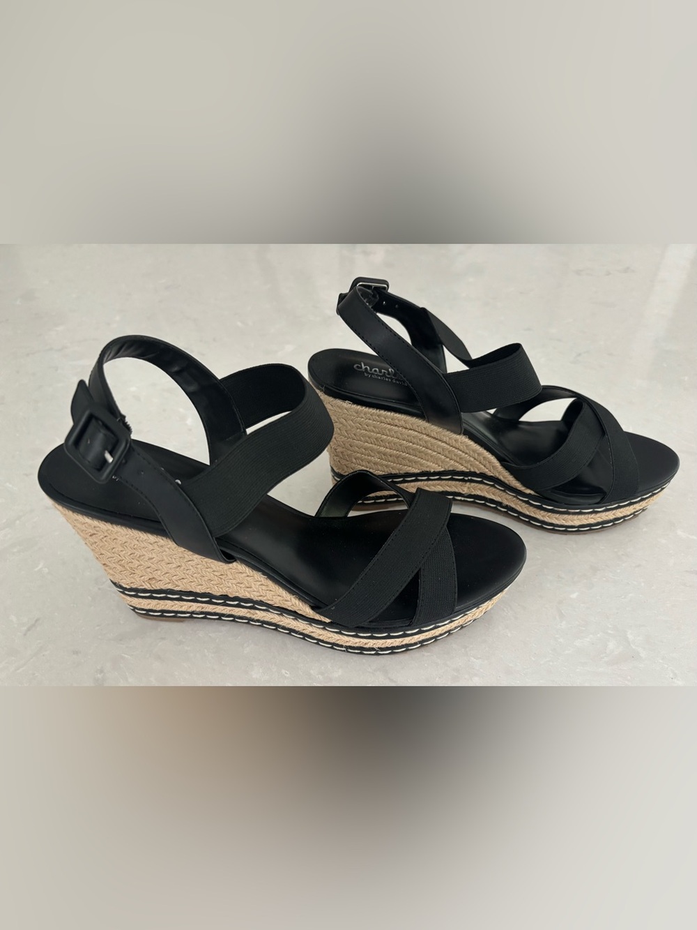 Charles by Charles David Black Thrice Wedges